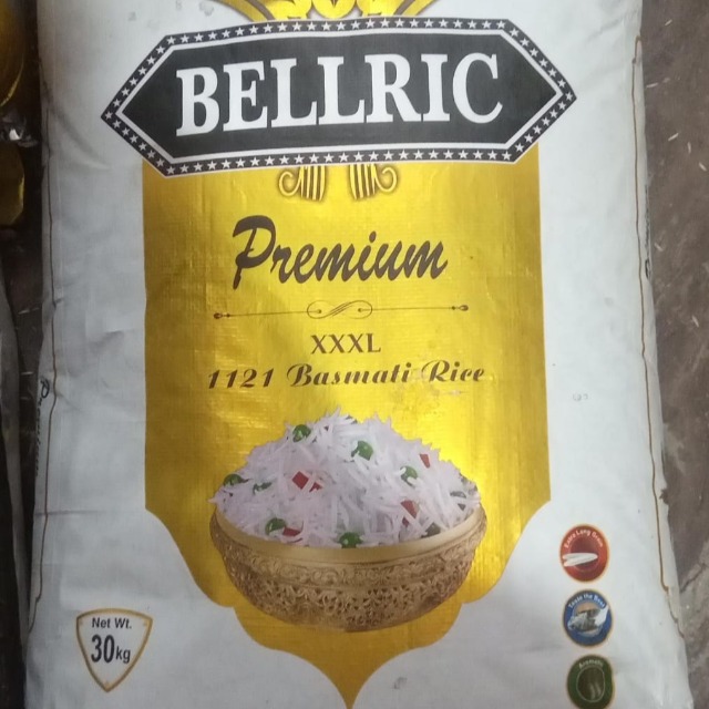 Beliric Premium Quality Whole XXXL 1121 Basmati Rice 30 kgs